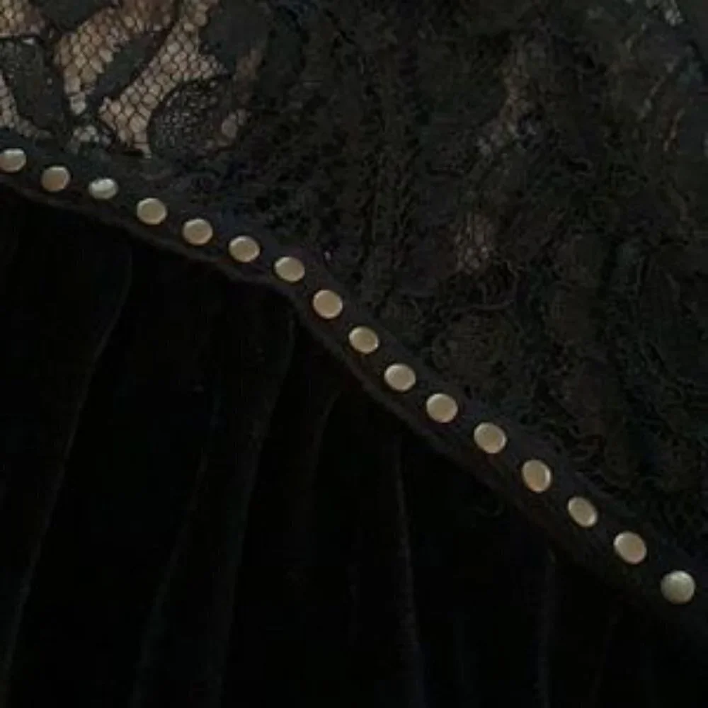 Urban Outfitter's Dress Trapeze Black Velvet Lace Witchy Sihouette Dark …